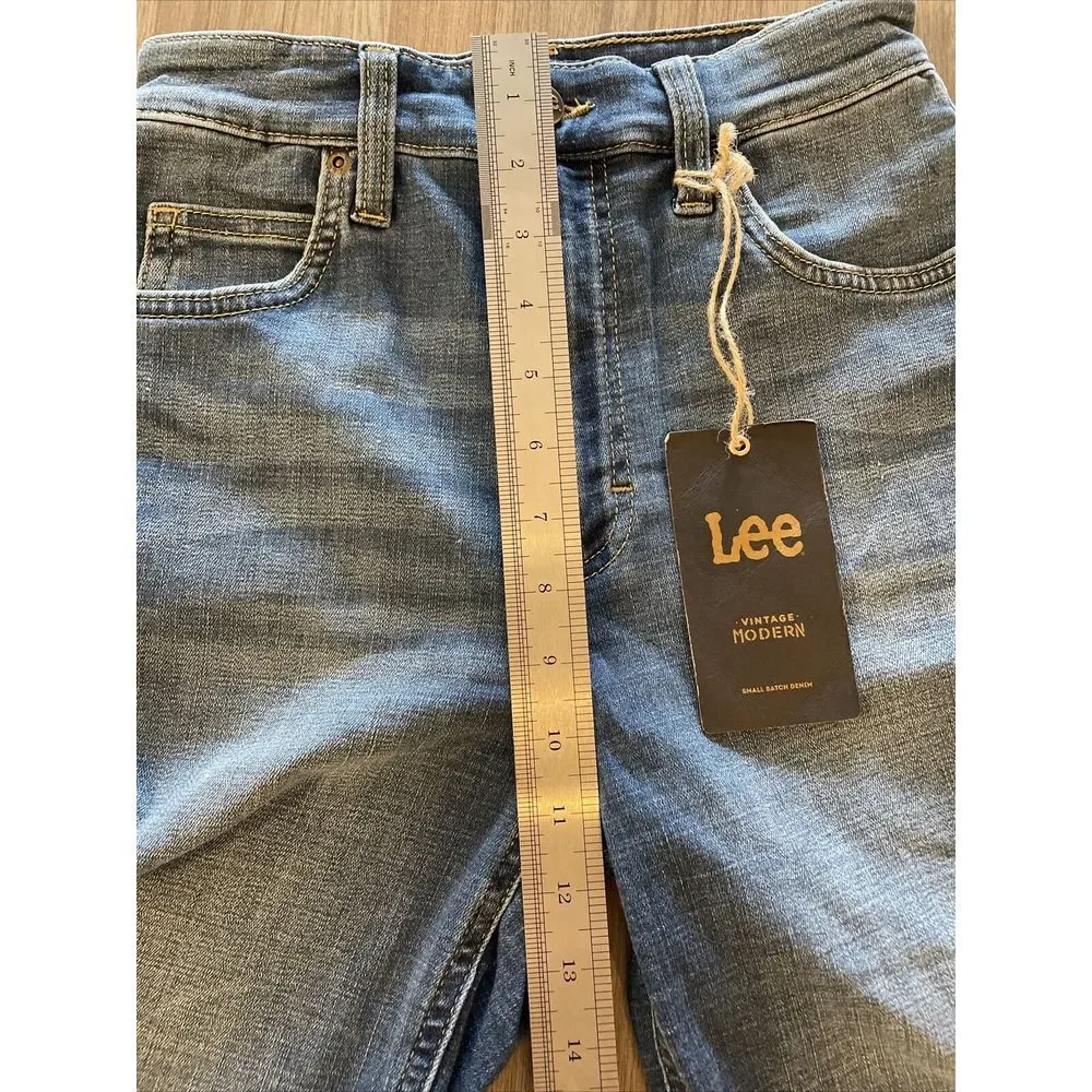 Lee Shorts Womens 25‎ Bermuda Denim Jean Medium Blue Wash 100% Cotton Made n USA